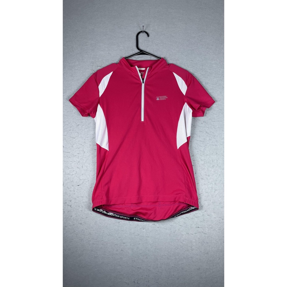 Eastern Mountain Sports Techwick Womens‎ Large Cycling Bike Jersey Pink 1/4 Zip